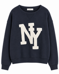 Cropped navy sweatshirt, H&M L.O.G.G.  – Size M