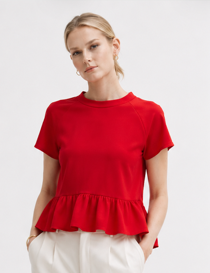 Red Blouse with open back, Envii - Size S