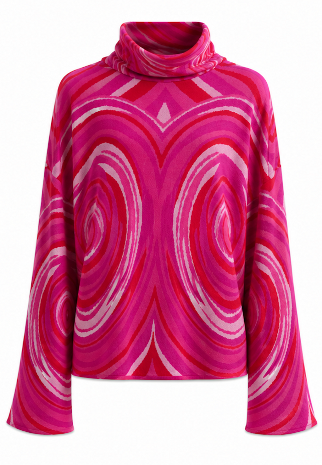 Pink Cowl-neck Knit Sweater, Hosbjerg - Size M
