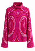 Pink Cowl-neck Knit Sweater, Hosbjerg - Size M