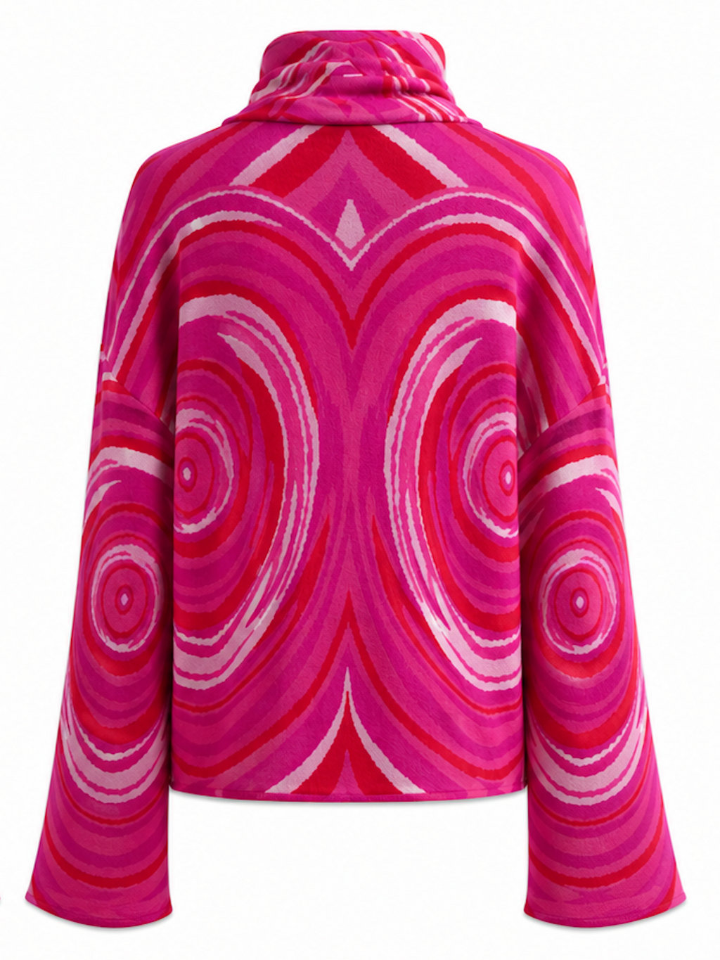 Pink Cowl-neck Knit Sweater, Hosbjerg - Size M