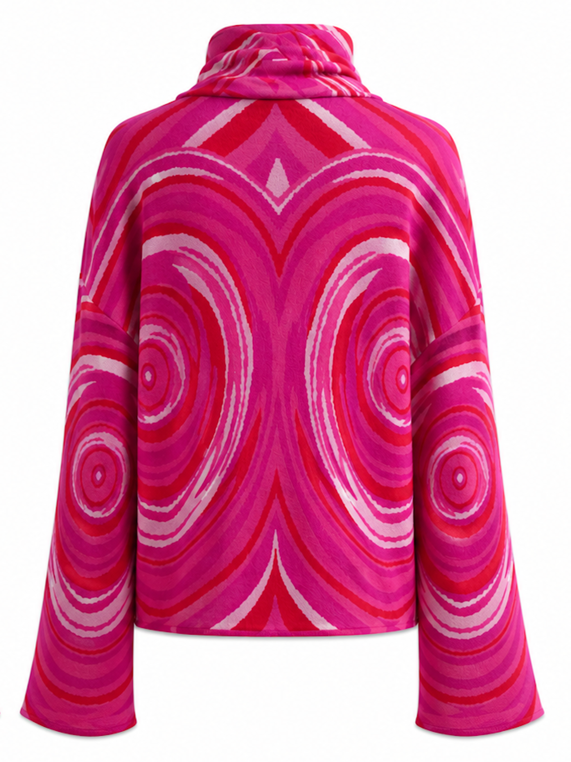 Pink Cowl-neck Knit Sweater, Hosbjerg - Size M