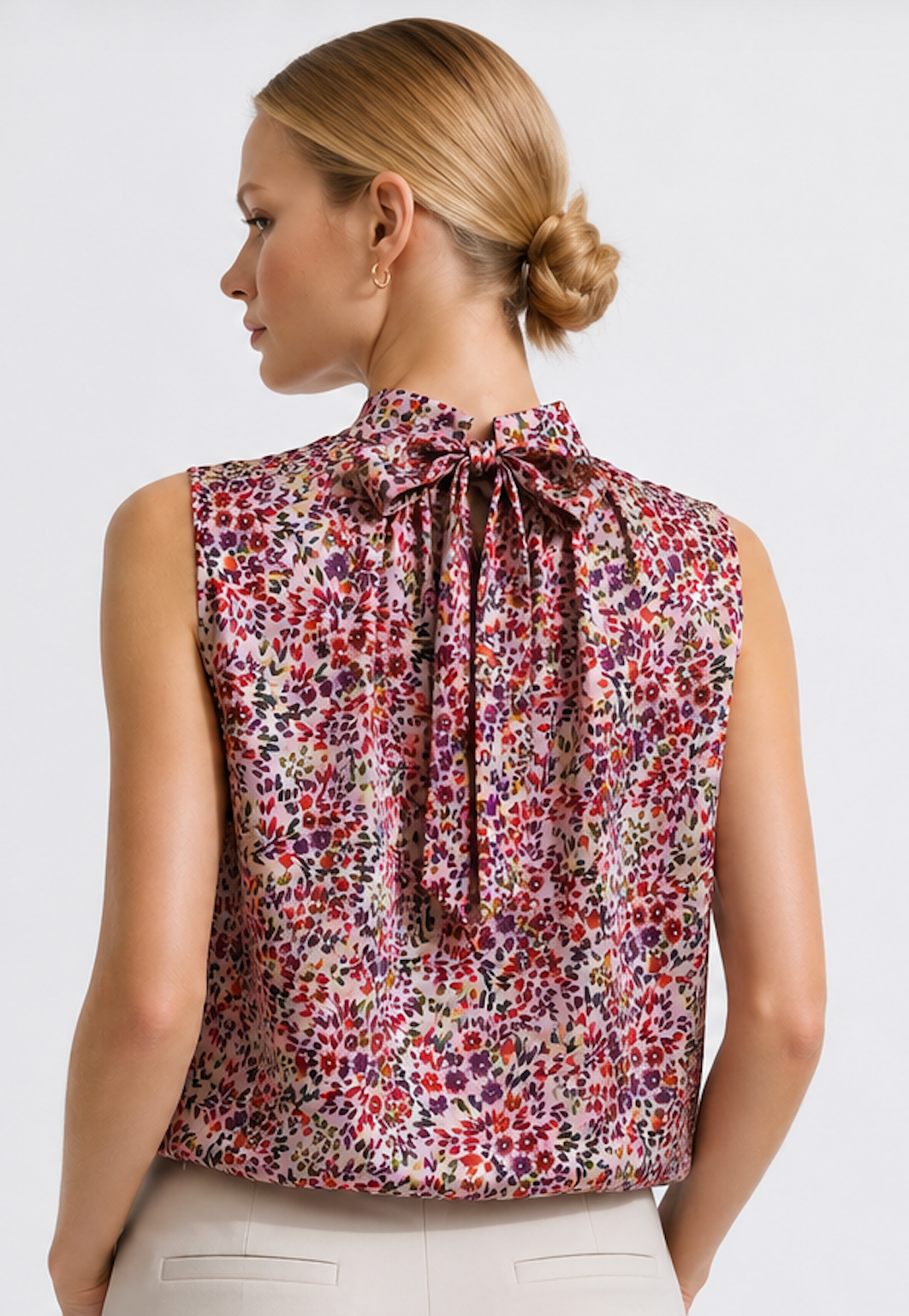Floral sleeveless blouse, Mango - Size S