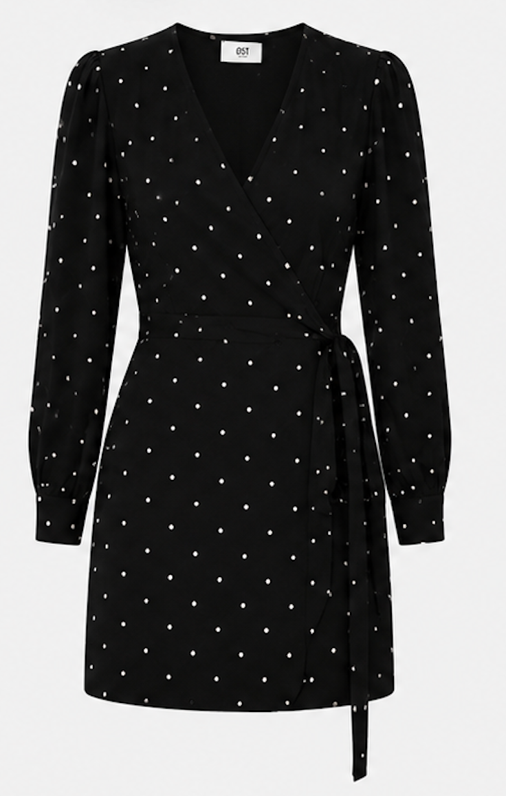 Polka Dotted wrap dress, ØST- Size XS
