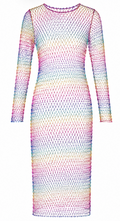 Rainbow Fishnet Dress - Size S