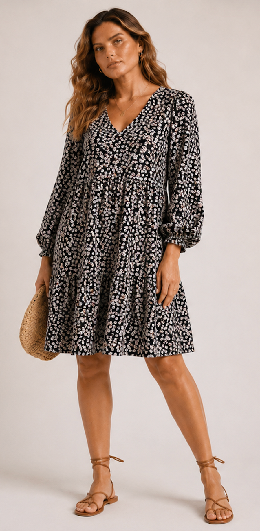 Floral Soft and ruffled Dress - Size M