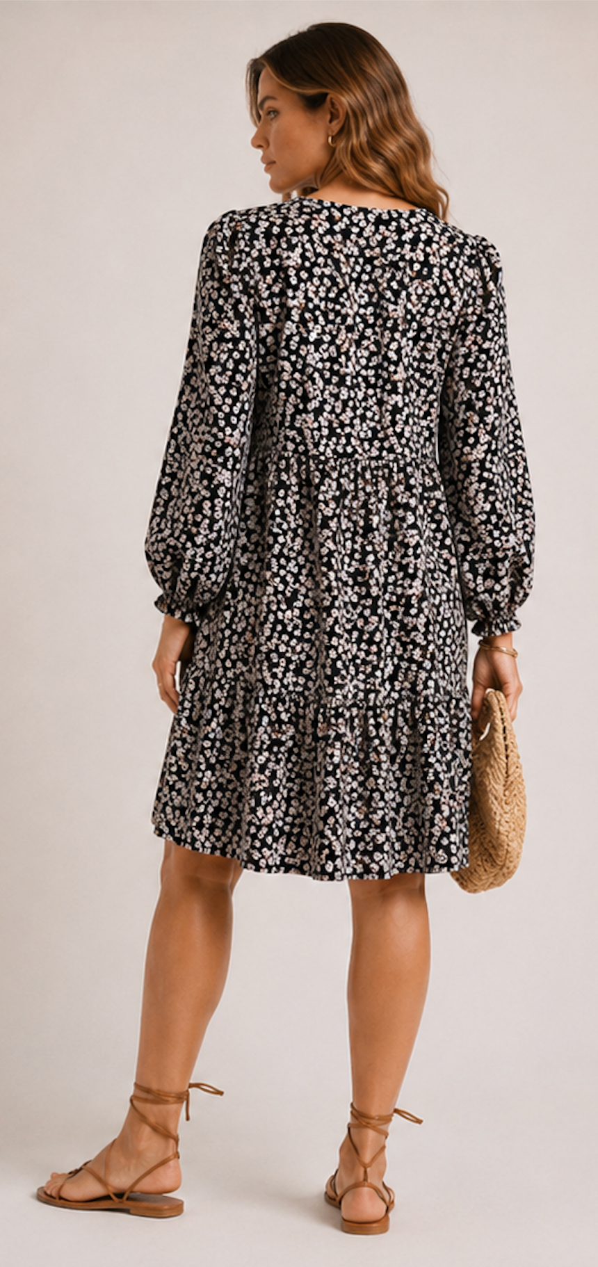 Floral Soft and ruffled Dress - Size M
