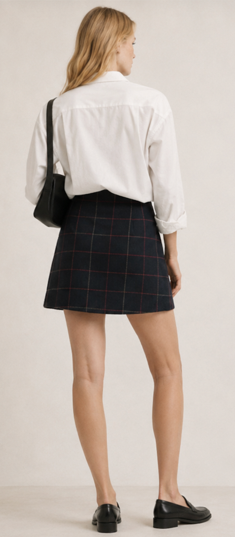 Plaid wool-blend mini skirt, UNIQLO - Size XS
