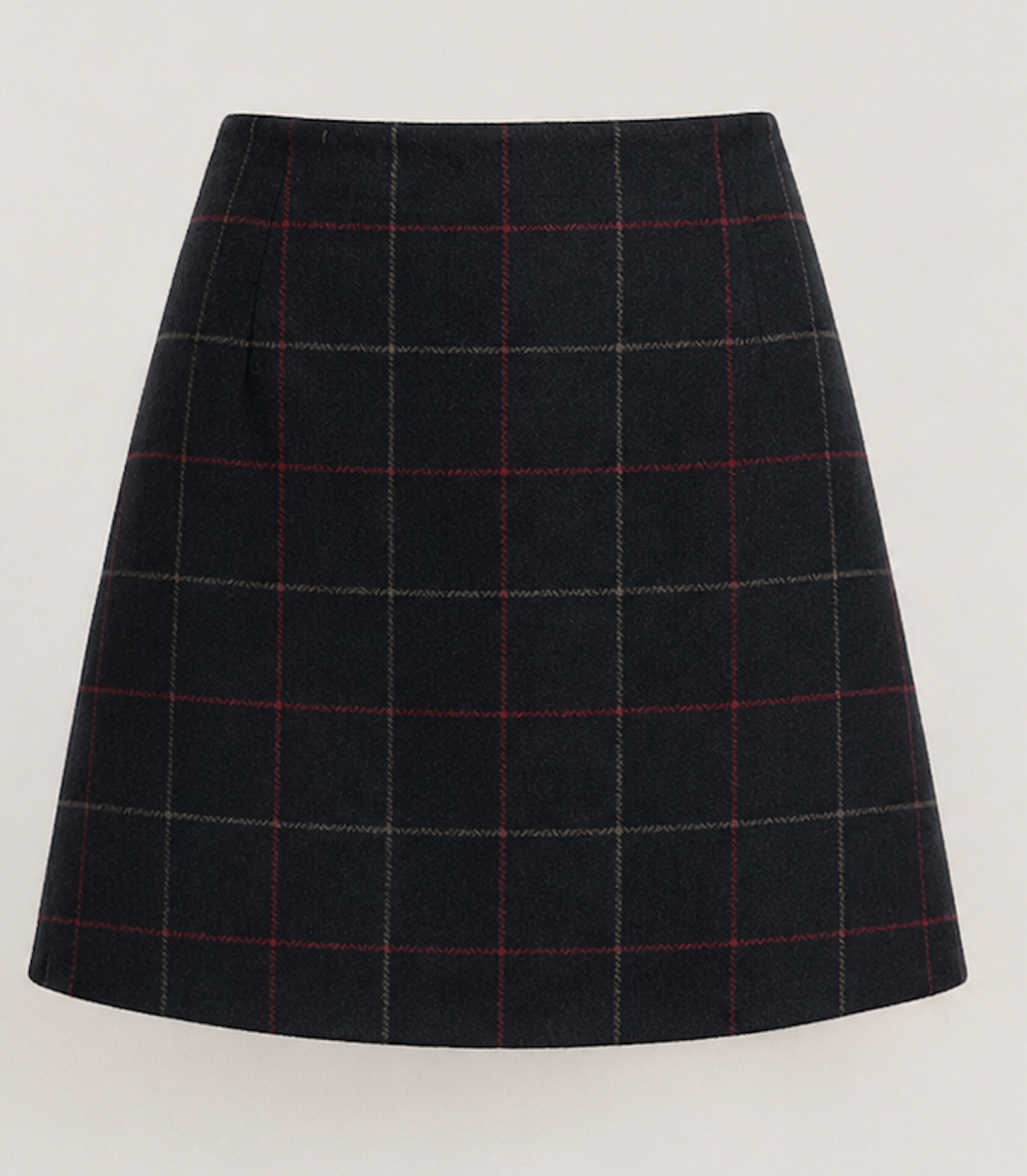 Plaid wool-blend mini skirt, UNIQLO - Size XS