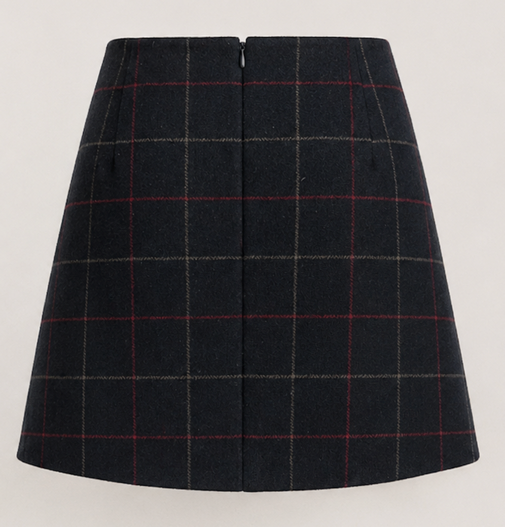 Plaid wool-blend mini skirt, UNIQLO - Size XS