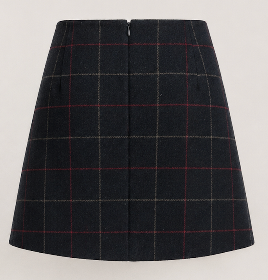 Plaid wool-blend mini skirt, UNIQLO - Size XS