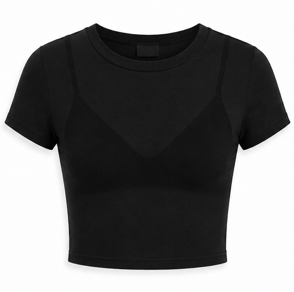 Black Crop T-shirt, H&M Divided – Size S