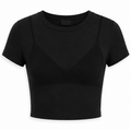 Black Crop T-shirt, H&M Divided – Size S