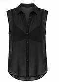 Sheer Sleeveless Button-Down Blouse, H&M - Size S