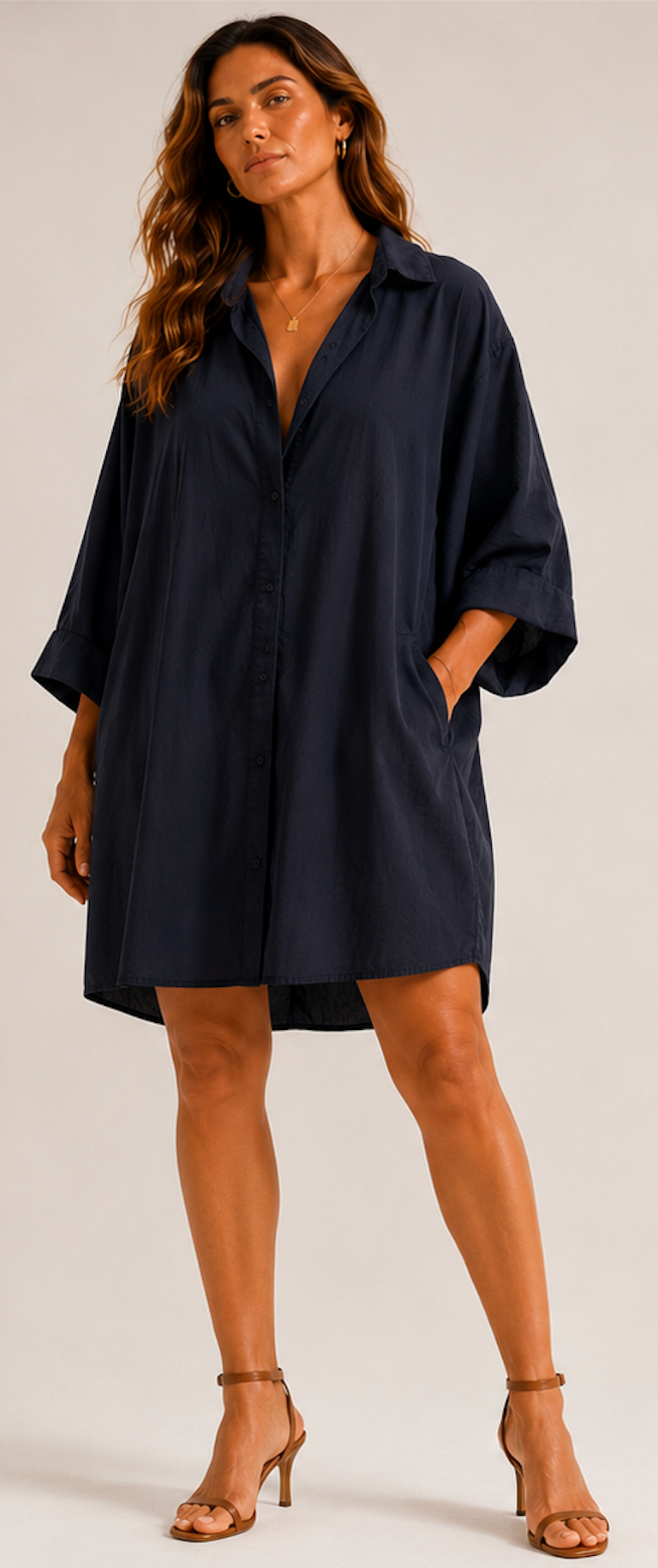 Black Shirt Dress, Monki  - Size L