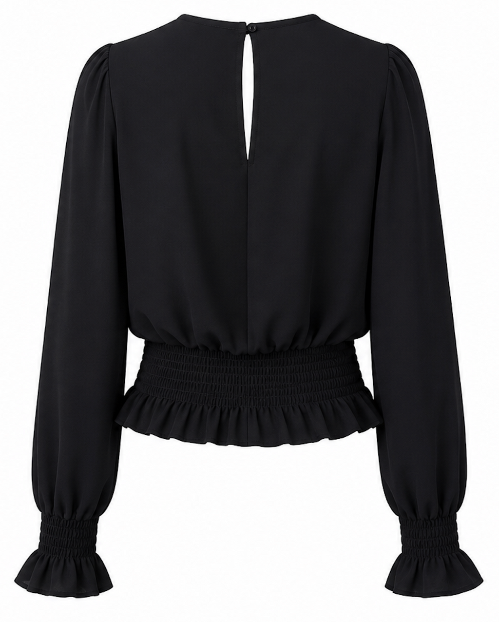 Black Sheer Blouse, H&M - Size L
