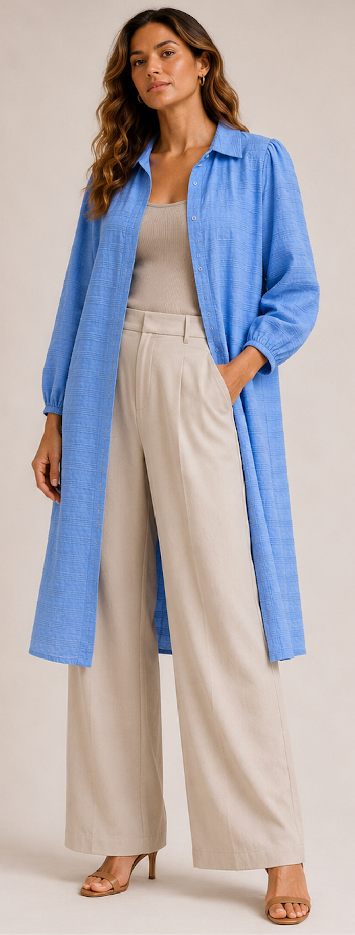 Light Blue Blouse-dress, Only - Size XL