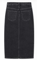 Washed black denim midi skirt with front slit, Denim Co. – EU 36