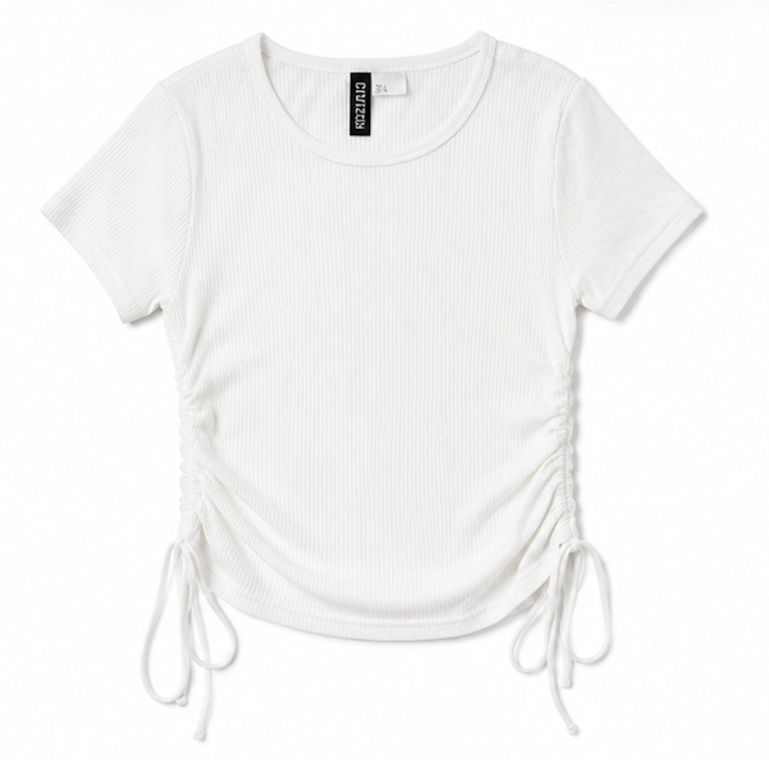 Ribbed Drawstring T-shirt, H&M Divided  - Size M