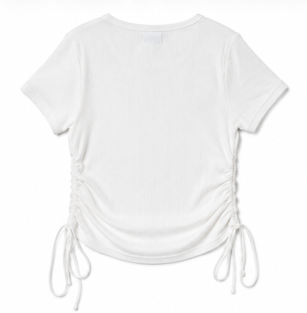 Ribbed Drawstring T-shirt, H&M Divided  - Size M
