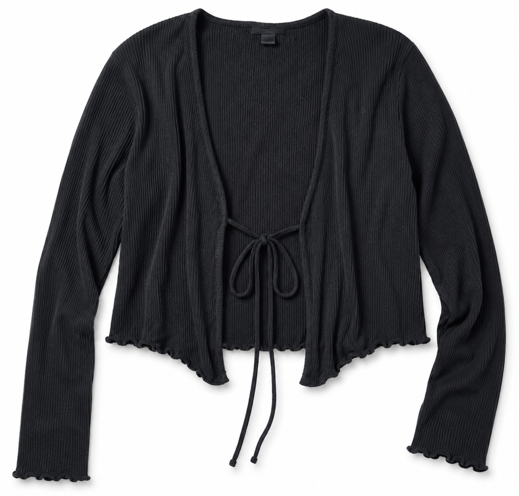 Ribbed tie-front cardigan, Monki  – Size S