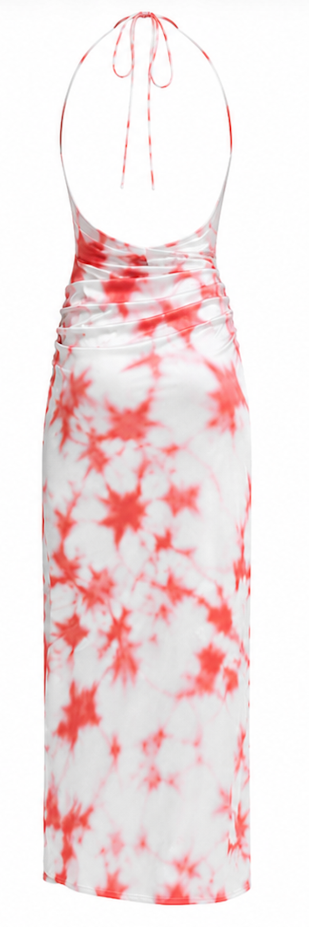 Ruched halter midi dress, Bershka – Size M