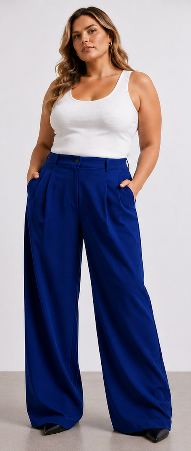 Wide-Leg Pleated Trousers, Anna Field - Size M
