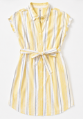 Striped Belted Shirt Dress, Monki  – Size S
