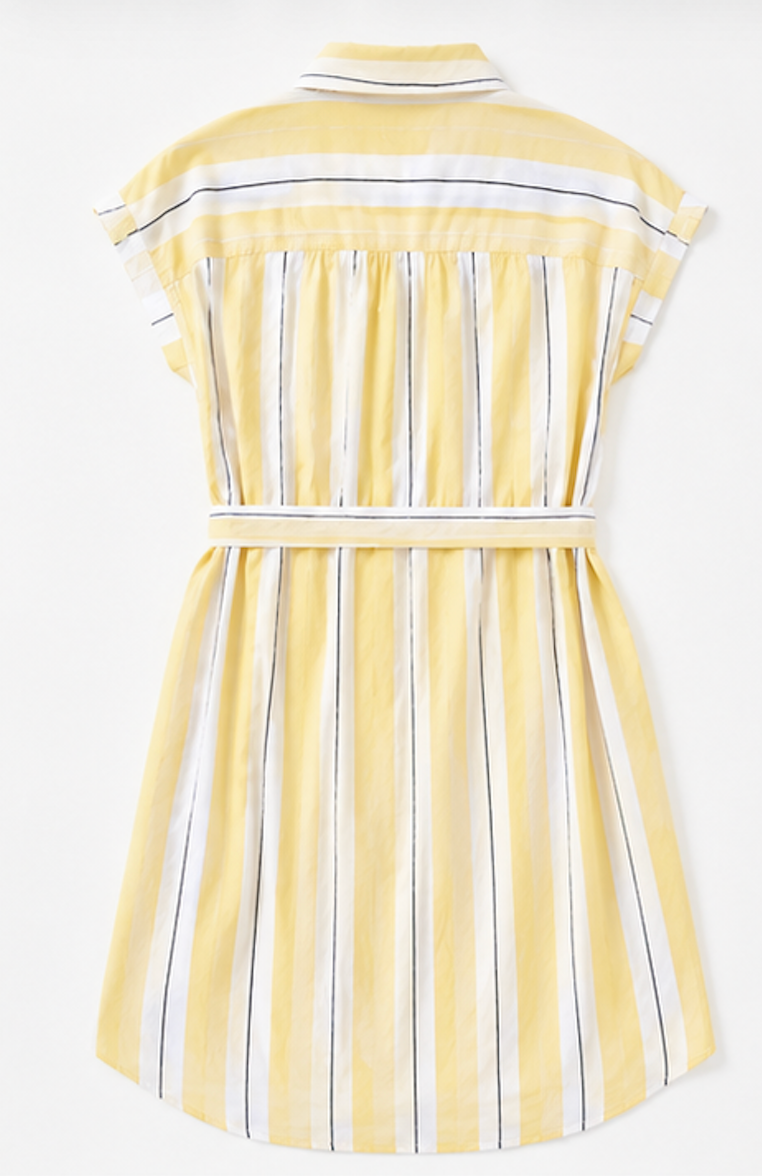 Striped Belted Shirt Dress, Monki  – Size S
