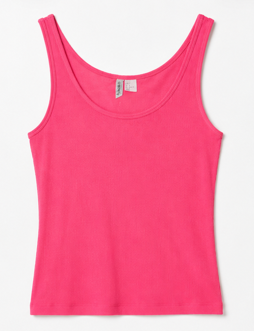 Ribbed Tanktop in hot pink, H&M Divided – size M
