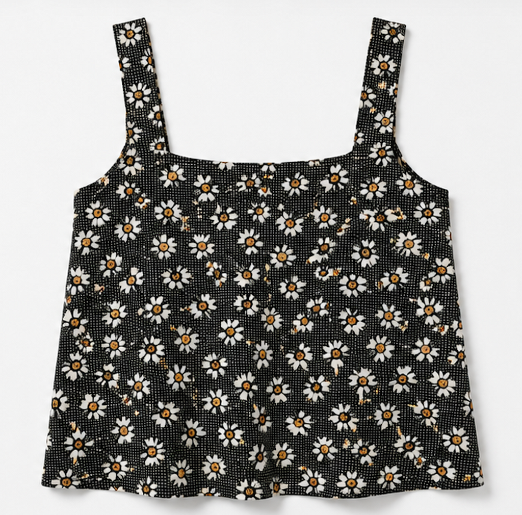 Daisy Print Crop Top, Topshop – Size S