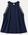 Navy Lace top, Topshop - Size S