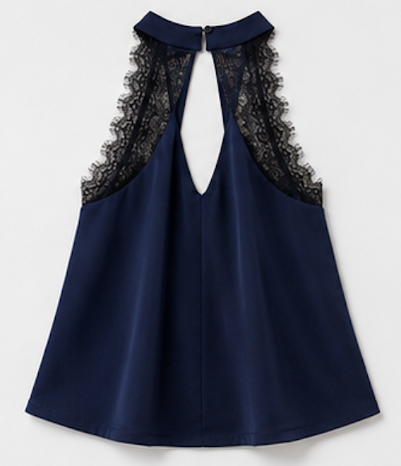 Navy Lace top, Topshop - Size S