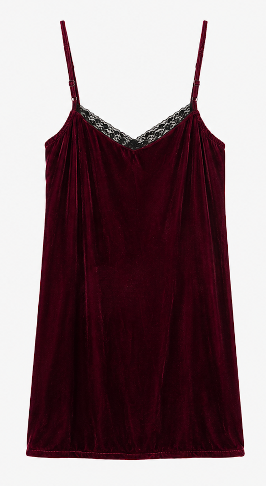 Bordeaux Velour Dress Lace, H&M  – Size XS