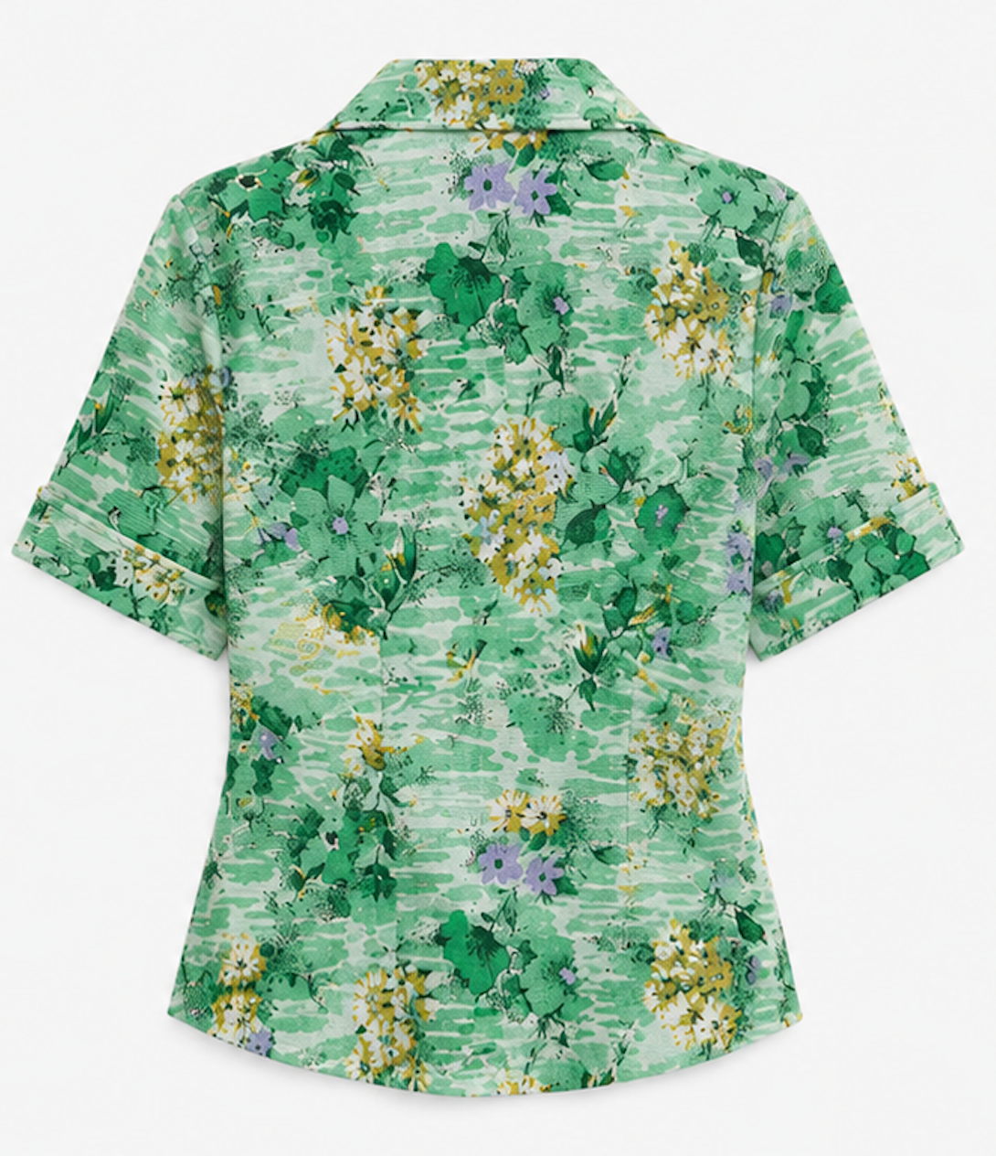 Vintage-Style Short Sleeve Blouse - Size M
