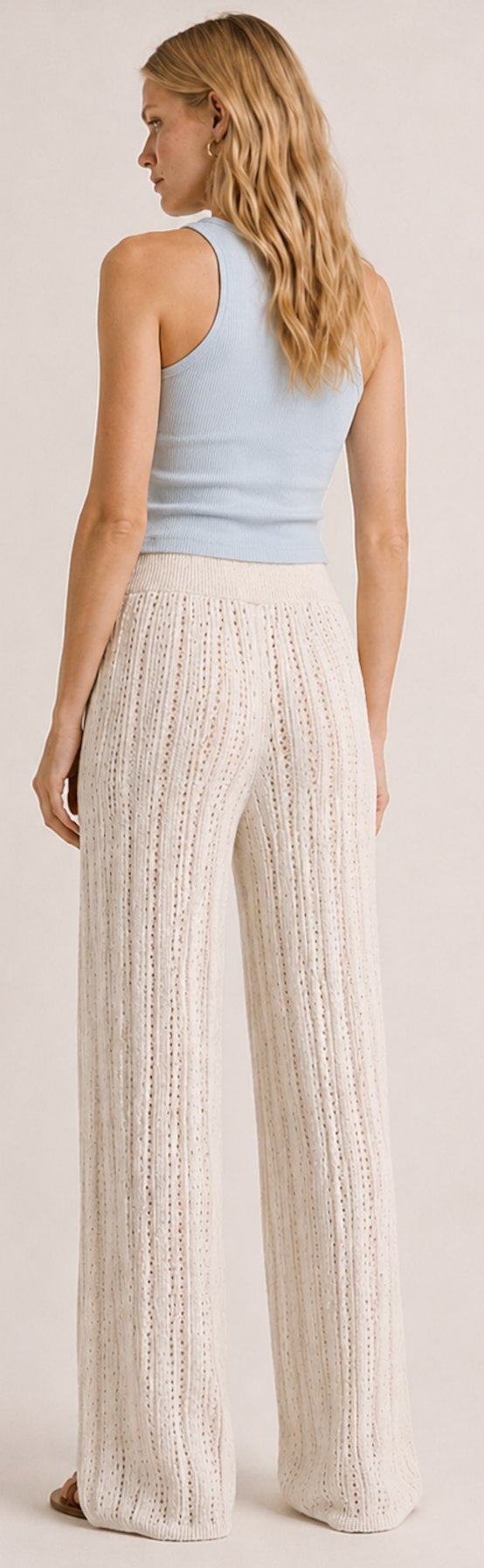Open-Knit Wide Leg Pants, JDY – Size S