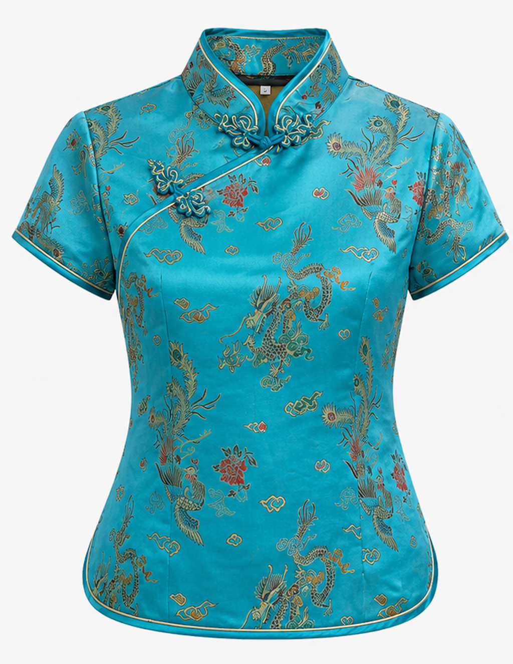 Cheongsam Blouse with mandarin Collar - Size M