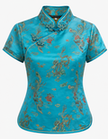 Cheongsam Blouse with mandarin Collar - Size M
