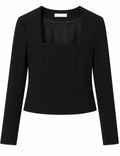 Black Square-neck long sleeve top, Envii - Size M
