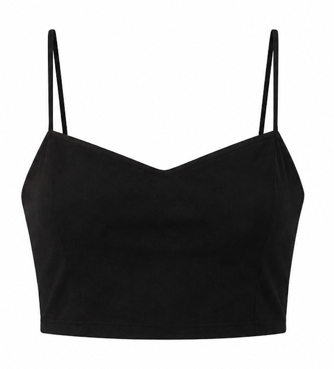 Black Spaghetti Strap Crop Top, NA-KD - Size M