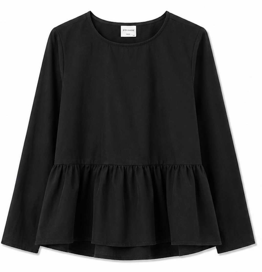 Studio Black Peplum Blouse, ONLY  - Size S