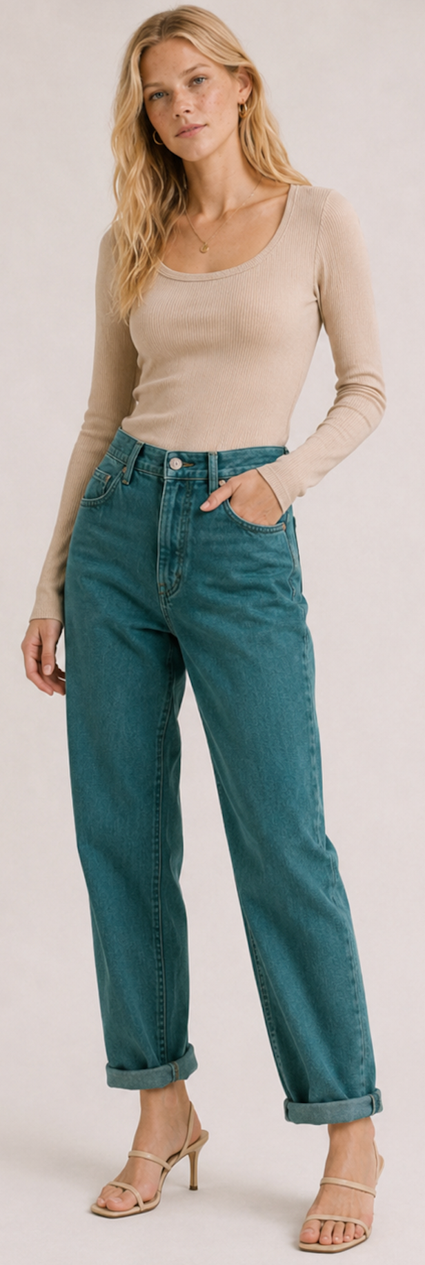 Vintage high-waisted tapered jeans, Kejzar's Cotton Line - Size S