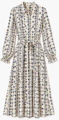 Pattern Shirt Dress with Belt, ISAY - Size L