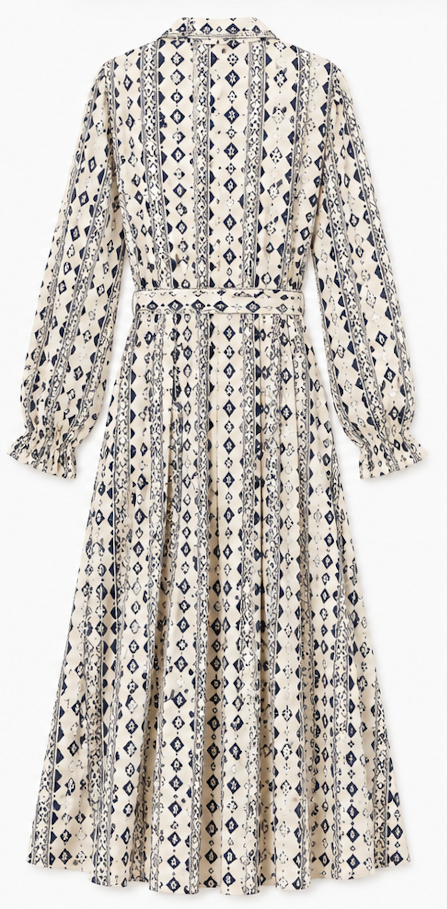 Pattern Shirt Dress with Belt, ISAY - Size L