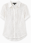 Sheer Floral Short-sleeve Blouse, Lipsy London - Size L