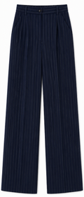 Navy Pinstripe Wide-Leg Pants, Urban Threads - Size M
