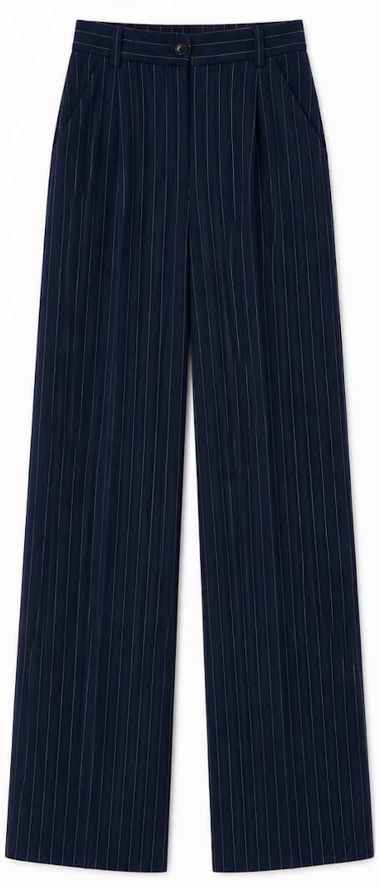 Navy Pinstripe Wide-Leg Pants, Urban Threads - Size M