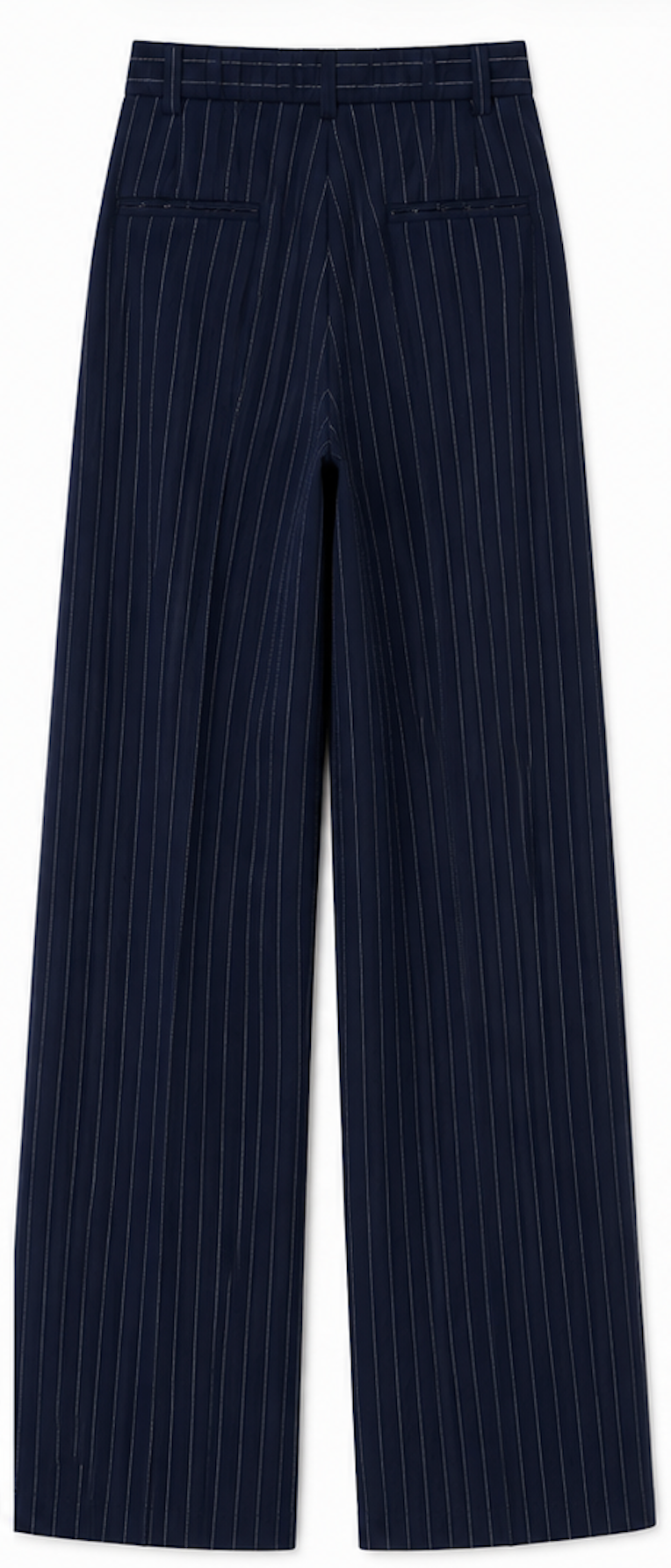 Navy Pinstripe Wide-Leg Pants, Urban Threads - Size M