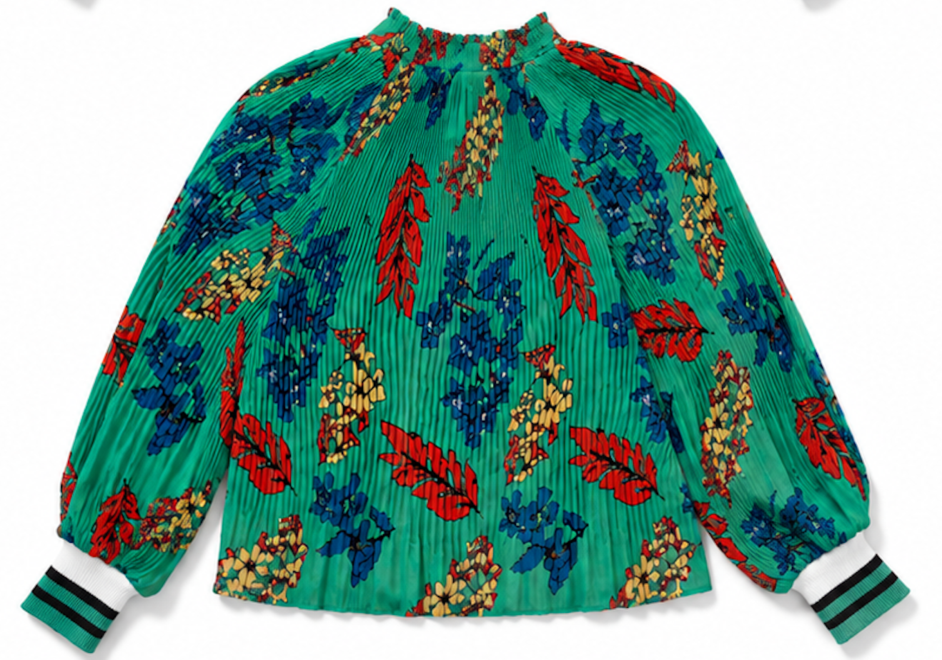 Pleated Floral Blouse, Belle Vere - Size L/XL