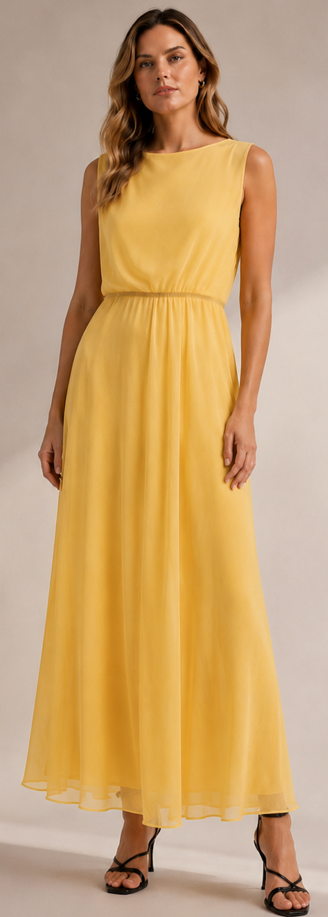 Yellow London Dress with draped neck, TFNC - Size M
